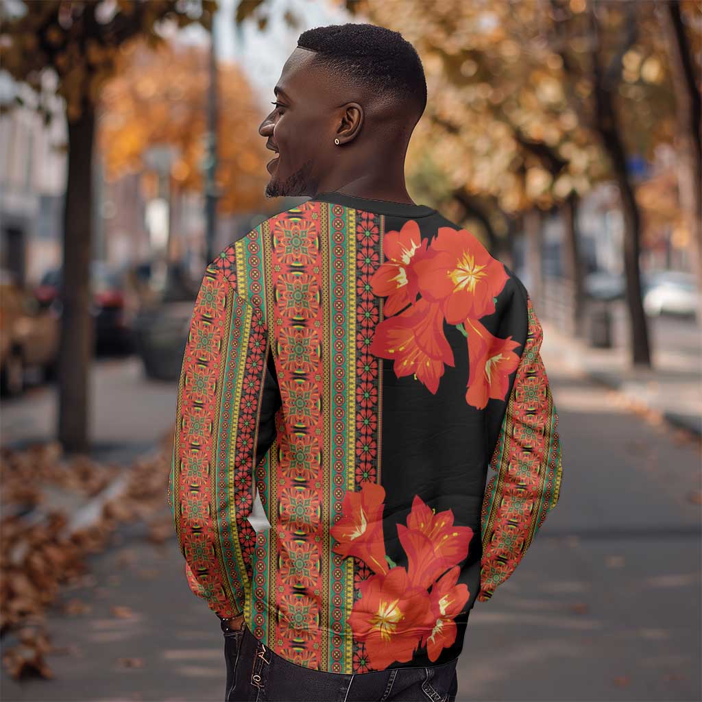 Afro Beauty Clivia Miniata Flowers Sweatshirt