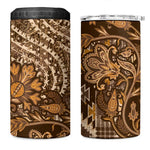 Afro Floral mix Maasai Shuka 4 in 1 Can Cooler Tumbler Gold Moitf
