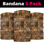 Afro Floral mix Maasai Shuka Neck Gaiter Gold Moitf LT9