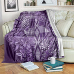 Afro Floral mix Maasai Shuka Blanket Purple Moitf