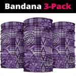 Afro Floral mix Maasai Shuka Neck Gaiter Purple Moitf LT9
