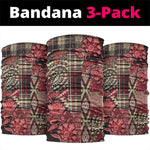 Afro Floral mix Maasai Shuka Neck Gaiter Red Moitf LT9