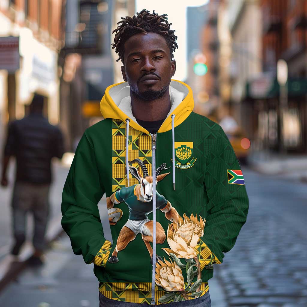 South Africa Rugby History World Champions Zip Hoodie Springboks Make History