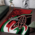 Happy Jamhuri Day Kenya Area Rug Kenyan Lion and Maasai Shield