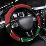 Happy Jamhuri Day Kenya Steering Wheel Cover Kenyan Lion and Maasai Shield