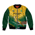 Custom South Africa Rugby Bomber Jacket Springboks Go Champions African Pattern