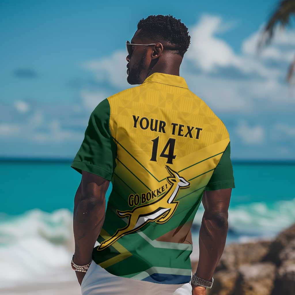 Custom South Africa Rugby Hawaiian Shirt Springboks Go Champions African Pattern