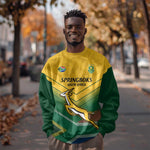 Custom South Africa Rugby Sweatshirt Springboks Go Champions African Pattern