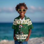 Custom South Africa Rugby Christmas Kid Hawaiian Shirt Geseende Kersfees Springboks African Pattern
