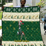Custom South Africa Rugby Christmas Quilt Geseende Kersfees Springboks African Pattern