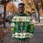 Custom South Africa Rugby Christmas Sweatshirt Geseende Kersfees Springboks African Pattern
