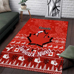 Personalised Canada Christmas Area Rug Maple Leaf Santa With Map Merry Xmas