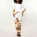 Afro Algeria Fennec Fox Long Sleeve Bodycon Dress Algerian Sahara Vulpes zerda LT14