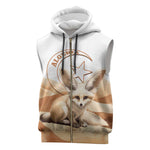 Afro Algeria Fennec Fox Sleeveless Zip Hoodie Algerian Sahara Vulpes zerda - African Pride