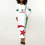 Custom Algeria Football Long Sleeve Bodycon Dress Go The Greens LT14