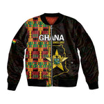 Afro Ghana Independence Day Bomber Jacket Ghanaian 1957 Kente Pattern