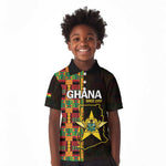 Afro Ghana Independence Day Kid Polo Shirt Ghanaian 1957 Kente Pattern