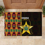 Afro Ghana Independence Day Rubber Doormat Ghanaian 1957 Kente Pattern