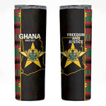 Afro Ghana Independence Day Skinny Tumbler Ghanaian 1957 Kente Pattern
