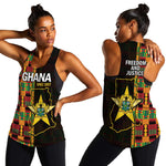 Afro Ghana Independence Day Women Racerback Tank Ghanaian 1957 Kente Pattern