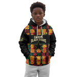 Custom Ghana Black Stars Kid Hoodie Adinkra Pattern - Football Style