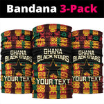 Custom Ghana Black Stars Neck Gaiter Adinkra Pattern - Football Style LT14
