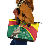 Custom Ghana Black Batters Leather Tote Bag Ghanaian Tawny Eagle - Cricket Style