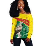 Custom Ghana Black Batters Off Shoulder Sweater Ghanaian Tawny Eagle - Cricket Style