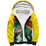Custom Ghana Black Batters Sherpa Hoodie Ghanaian Tawny Eagle - Cricket Style