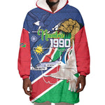 Afro Namibia Independence Day Wearable Blanket Hoodie Namibian 1990 African Pattern