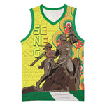 Senegal Monument de la Renaissance Basketball Jersey Africaine Ankara Pattern - African Pride