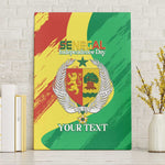 Afro Senegal Independence Day Canvas Wall Art Coat Of Arms Grunge Style