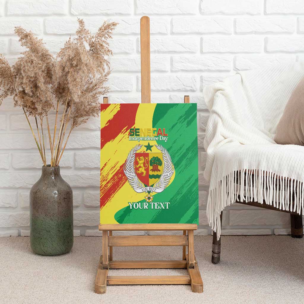 Afro Senegal Independence Day Canvas Wall Art Coat Of Arms Grunge Style