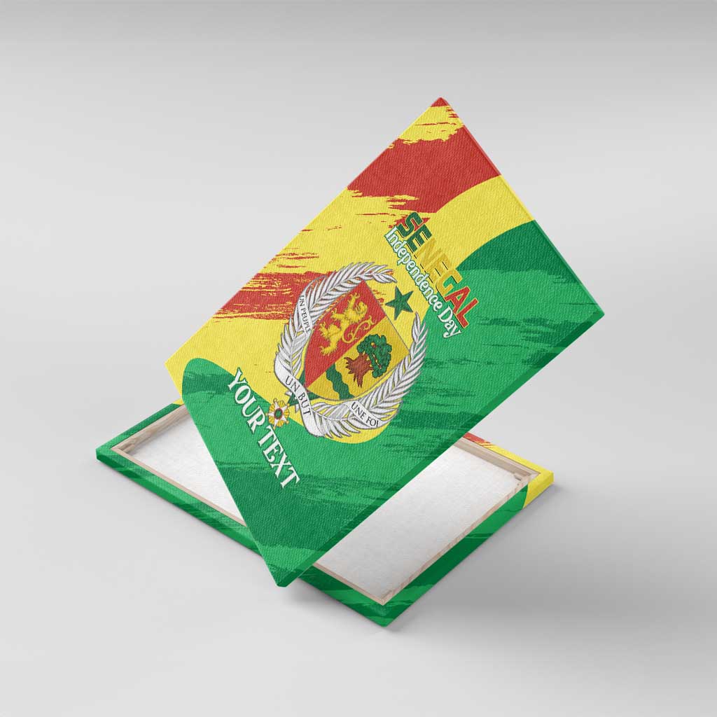 Afro Senegal Independence Day Canvas Wall Art Coat Of Arms Grunge Style
