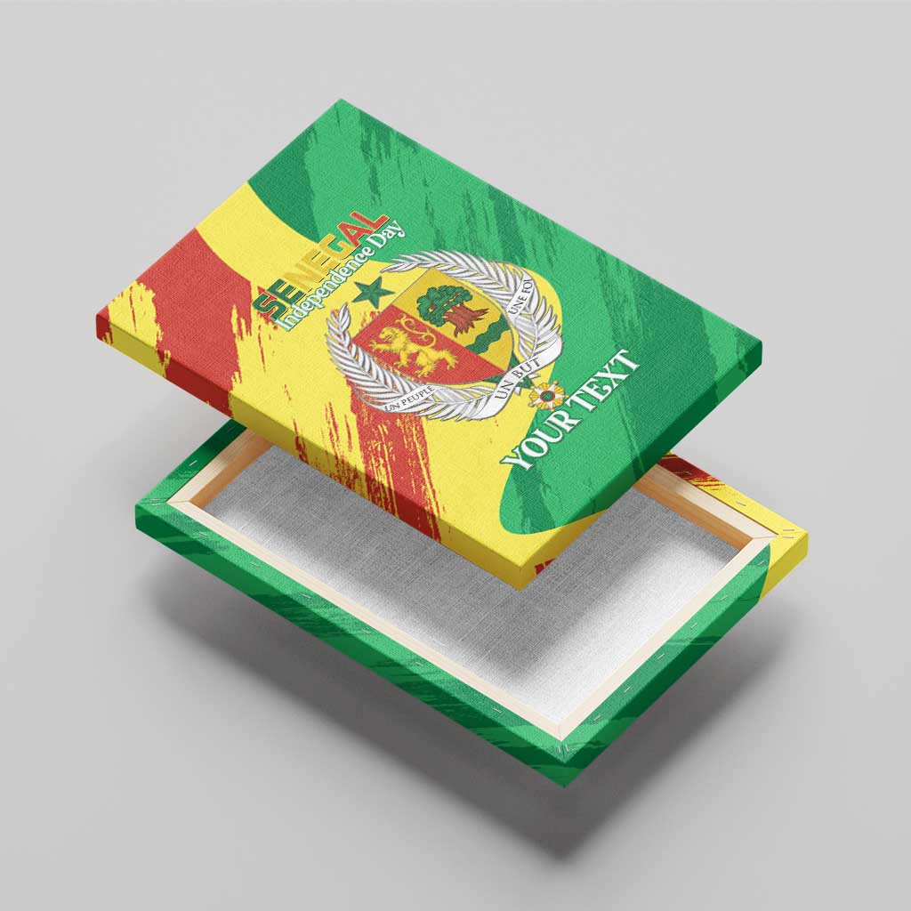 Afro Senegal Independence Day Canvas Wall Art Coat Of Arms Grunge Style