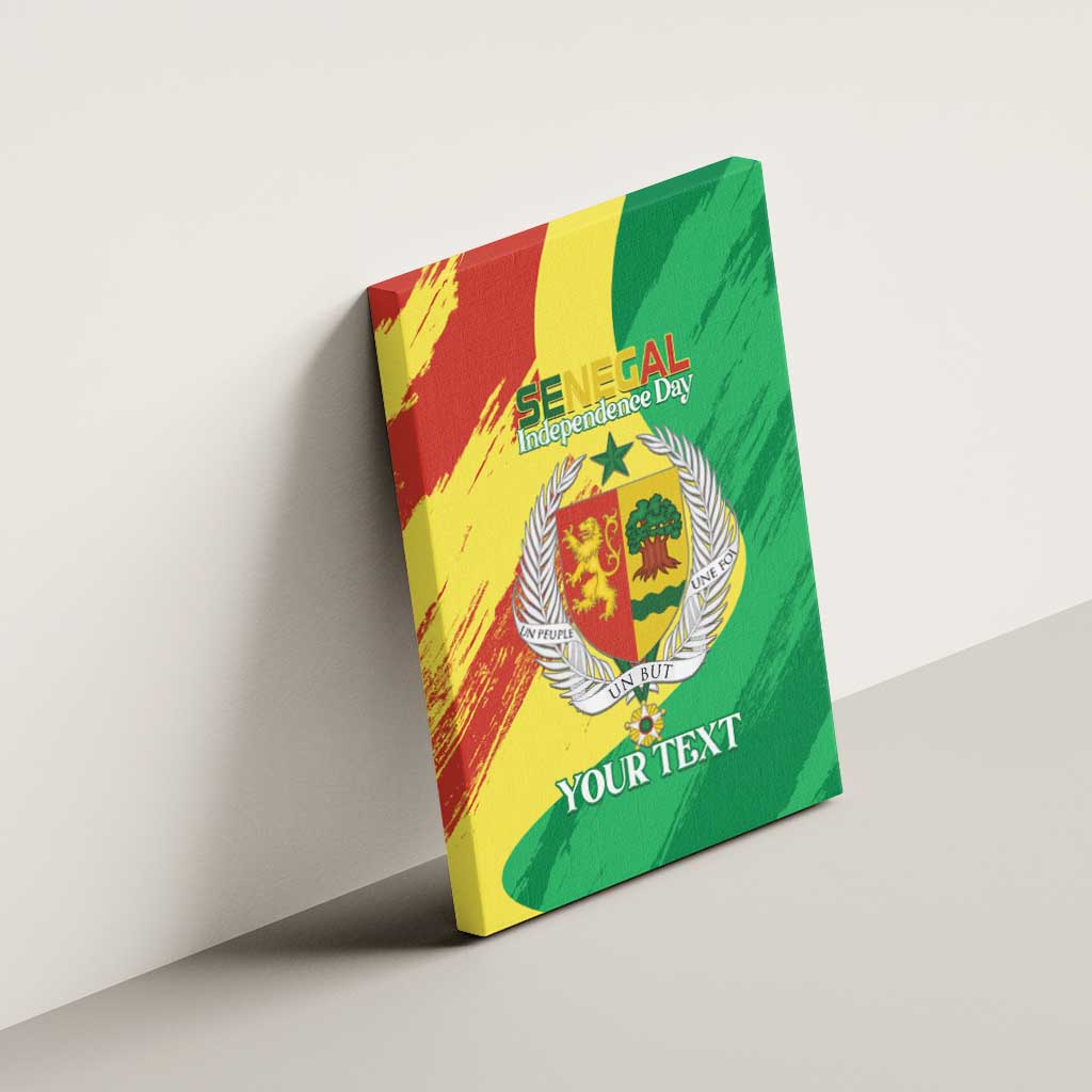 Afro Senegal Independence Day Canvas Wall Art Coat Of Arms Grunge Style
