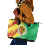 Afro Senegal Independence Day Leather Tote Bag Coat Of Arms Grunge Style
