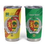 Afro Senegal Independence Day Tumbler Cup Coat Of Arms Grunge Style