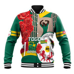 Republique Togolaise Monument de l'Independance Baseball Jacket African Pinkish Rose Coat Of Arms