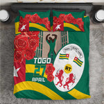 Republique Togolaise Monument de l'Independance Bedding Set African Pinkish Rose Coat Of Arms