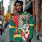 Republique Togolaise Monument de l'Independance Long Sleeve Shirt African Pinkish Rose Coat Of Arms