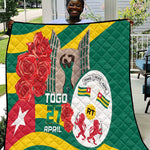 Republique Togolaise Monument de l'Independance Quilt African Pinkish Rose Coat Of Arms