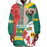 Republique Togolaise Monument de l'Independance Wearable Blanket Hoodie African Pinkish Rose Coat Of Arms