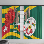 Republique Togolaise Monument de l'Independance Window Curtain African Pinkish Rose Coat Of Arms