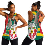 Republique Togolaise Monument de l'Independance Women Racerback Tank African Pinkish Rose Coat Of Arms