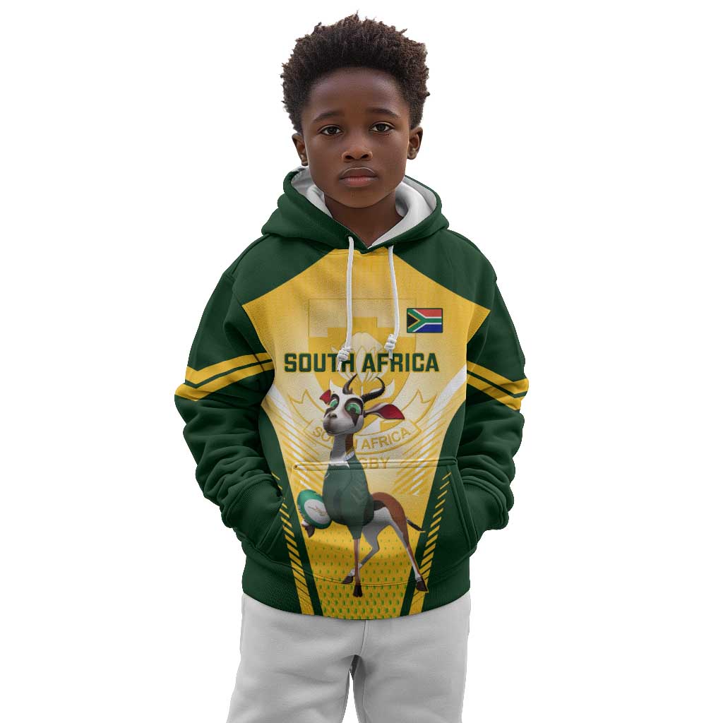 Custom South Africa Rugby Kid Hoodie Springboks 4th Champions World Cup Proud Bokke LT14 main image 0