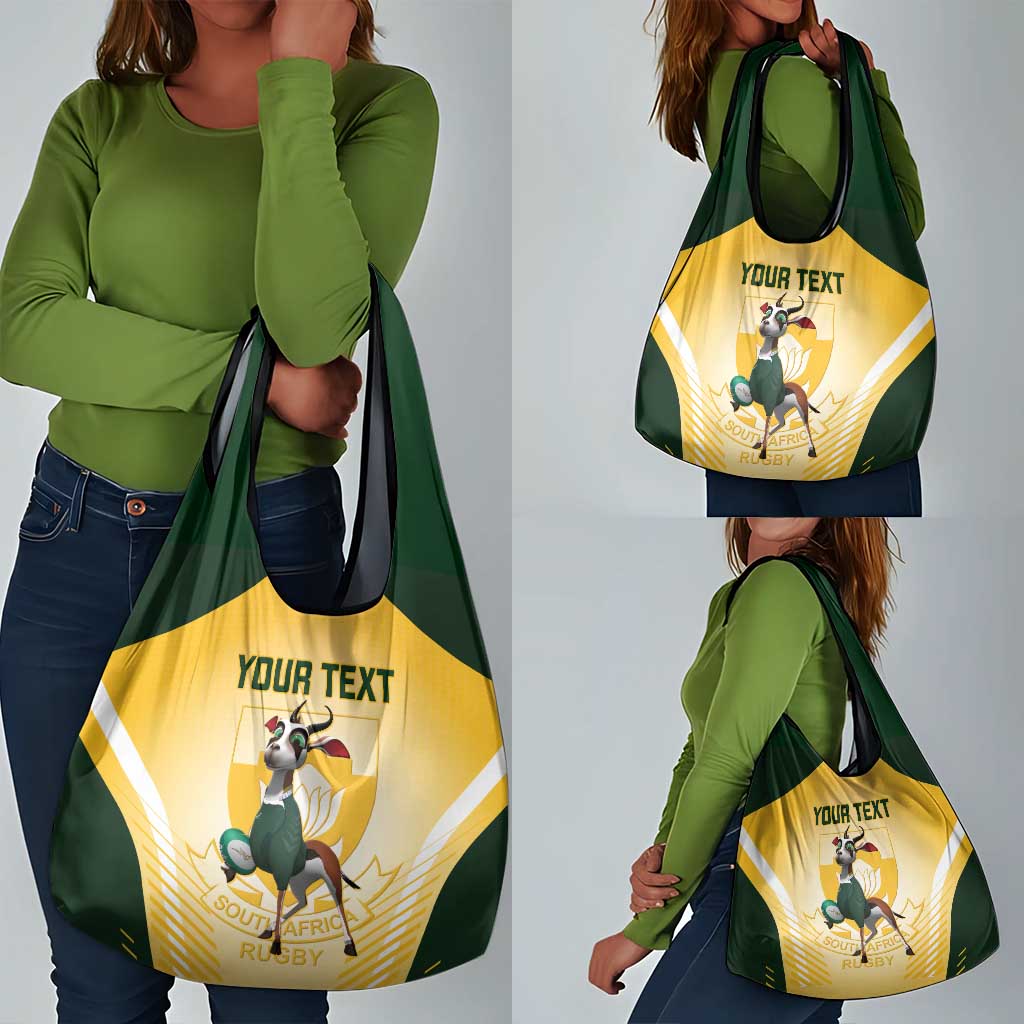 Custom South Africa Rugby Grocery Bag Cute Springboks Mascot