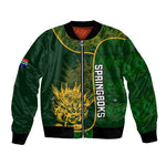 Custom South Africa Rugby Bomber Jacket Go Champions Springboks Flower