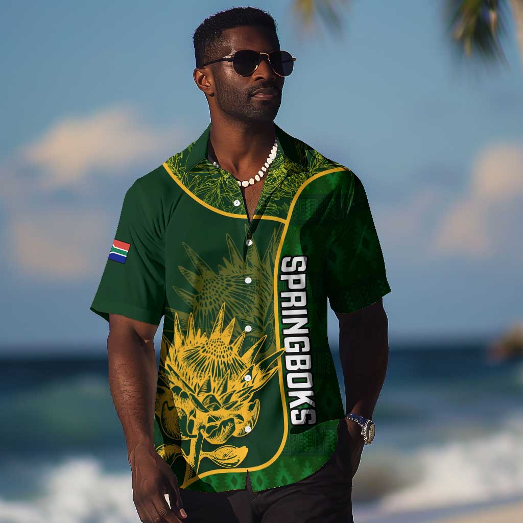 Custom South Africa Rugby Hawaiian Shirt Go Champions Springboks Flower