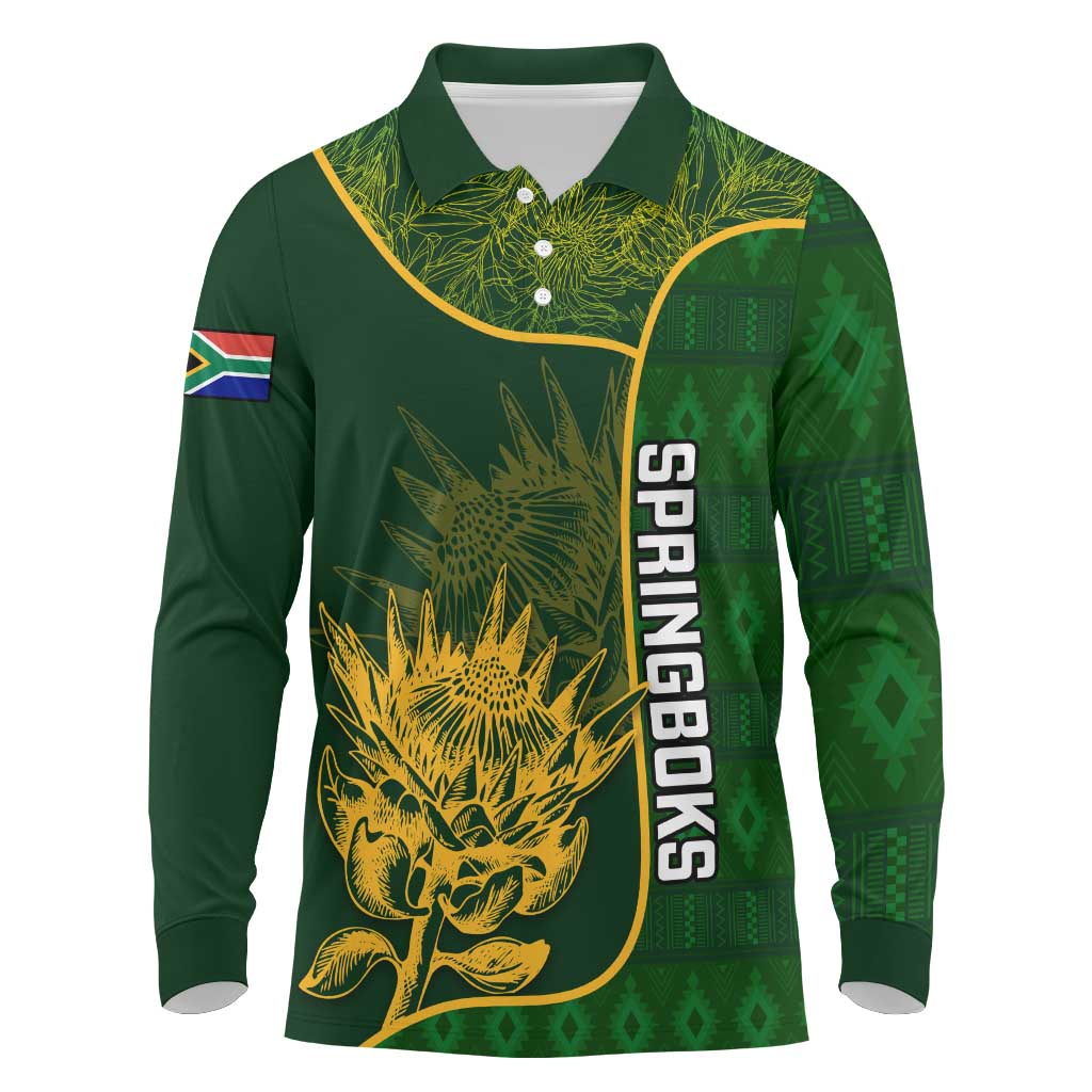 Zimbabwe Rugby Personalized Grunge Long Sleeve Polo Shirt Go Sables LT7 main image 0